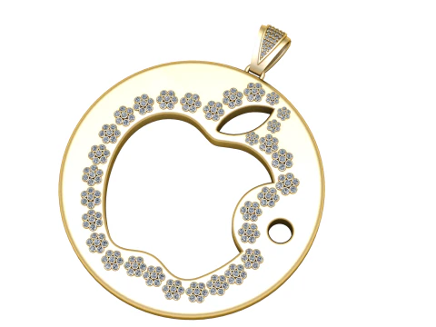 ROUND APPLE LOGO PENDANT 3D Print Model