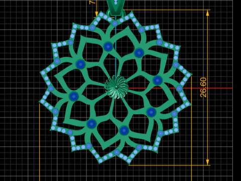 Earring Gold Pendant 3D Print Model