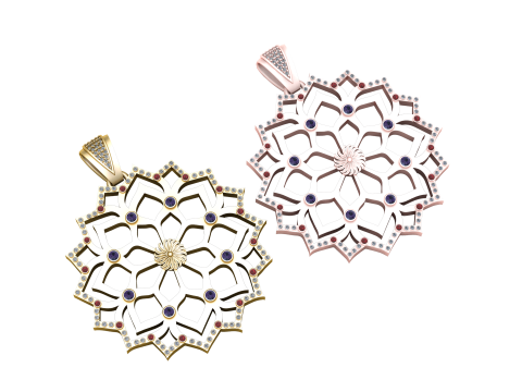 Earring Gold Pendant Model Cetak 3D