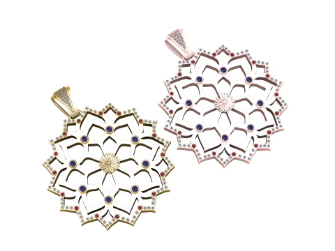 Earring Gold Pendant 3D Print Model