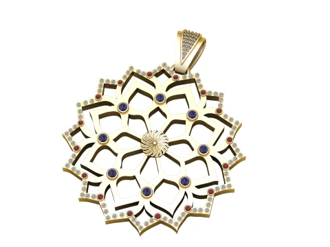 Earring Gold Pendant 3D Print Model