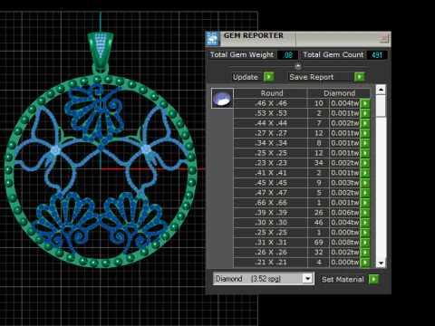 Round Gold Leaves Pendant 3D Printable Model 3D Print Model