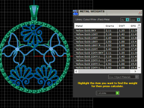 Round Gold Leaves Pendant 3D Printable Model 3D Print Model