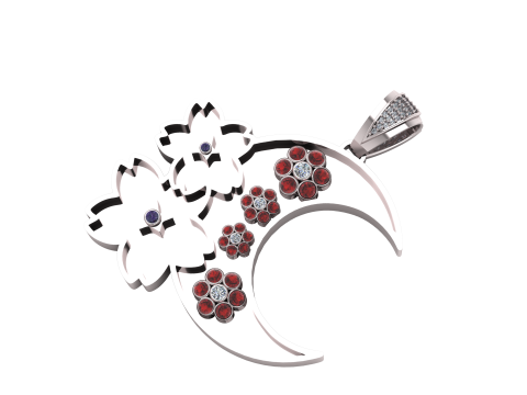 FLOWER MOON PENDANT 3D printmodel