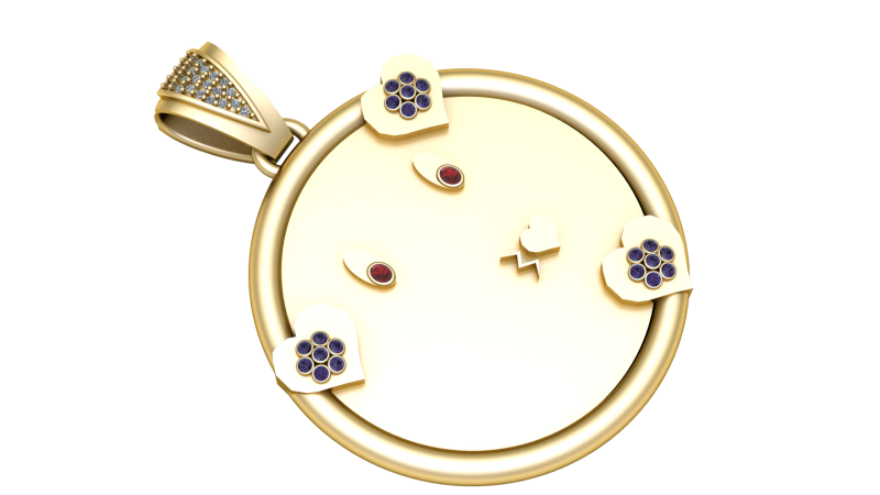 ROUND GOLD PENDANT Modelo de Impressão 3D .c4d .max .obj .3ds .fbx .stl .blend