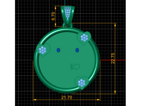 ROUND GOLD PENDANT 3D Print Model
