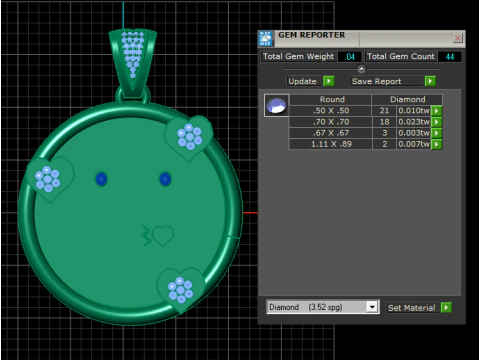 ROUND GOLD PENDANT 3D Print Model