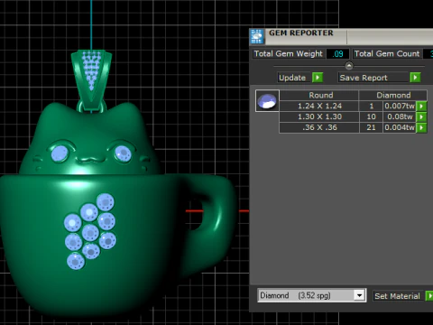 カップペンダント 3Dプリントモデル