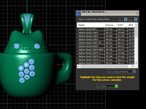 カップペンダント 3Dプリントモデル
