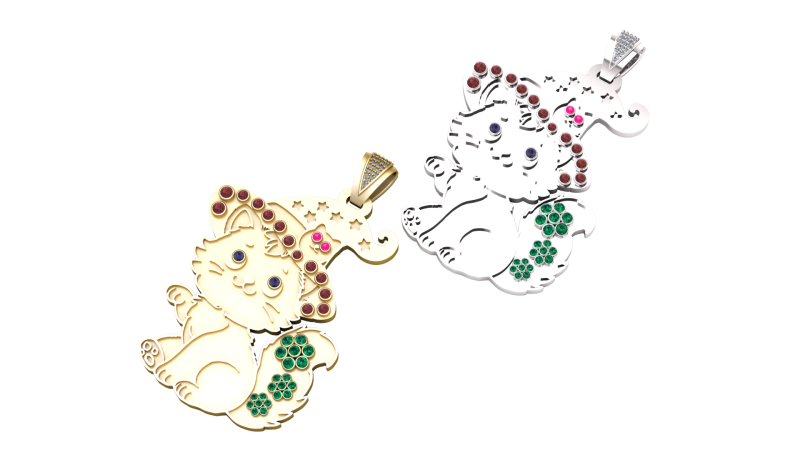 CAT PENDANT 3D Print Model .c4d .max .obj .3ds .fbx .stl .blend