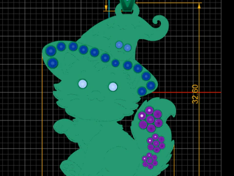 CAT PENDANT 3D Print Model
