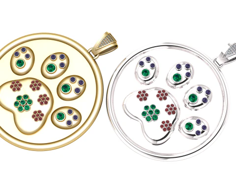 PINGENTE REDONDO DE OURO Modelo de Impressão 3D