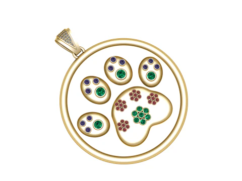ROUND GOLD PENDANT 3D Print Model