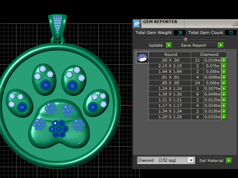 ROUND GOLD PENDANT 3D Print Model