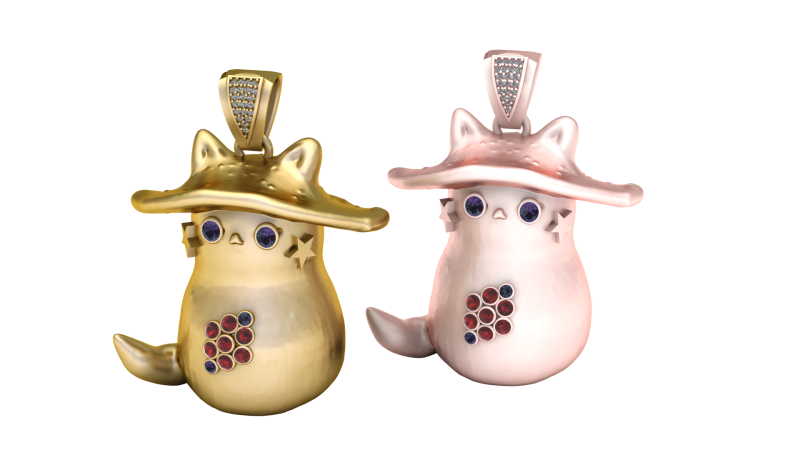 CAT GOLD PENDANT 3D Print Model .c4d .max .obj .3ds .fbx .stl .blend 
