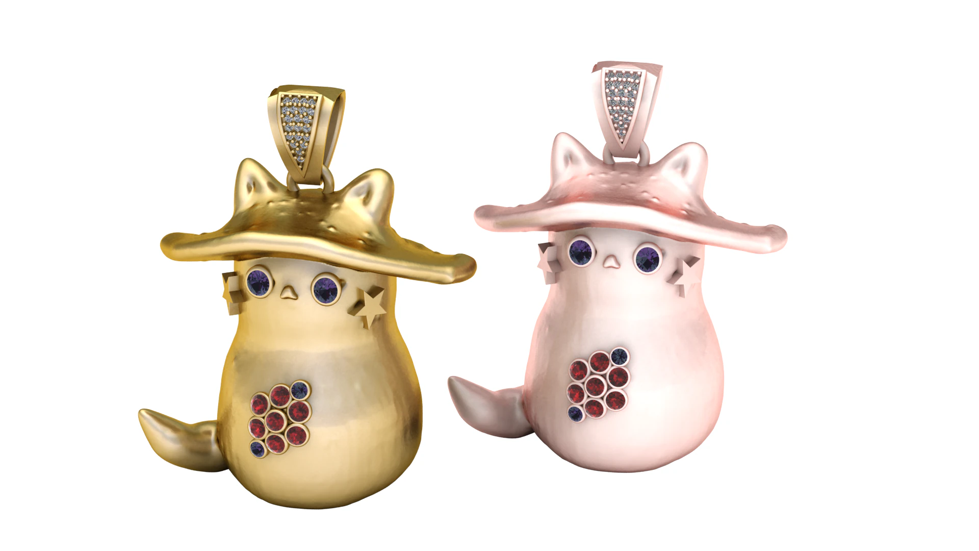 CAT GOLD PENDANT 3D Print Model .c4d .max .obj .3ds .fbx .stl .blend 
