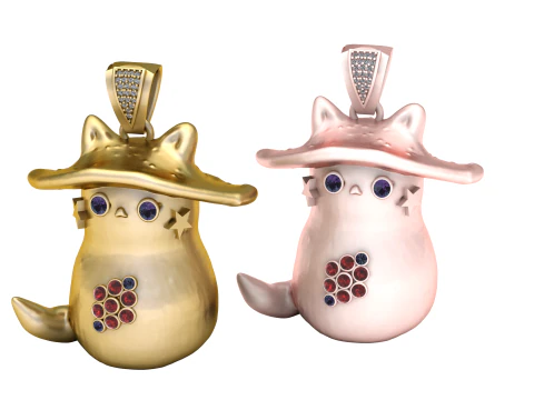 KATZE-ANHÄNGER AUS GOLD 3D Druckmodell