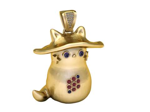 CAT GOLD PENDANT 3D Print Model
