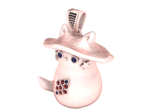 CAT GOLD PENDANT 3D Print Model