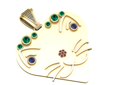 PINGENTE DE CARAS DE CORA&Ccedil;&Atilde;O Modelo de Impressão 3D