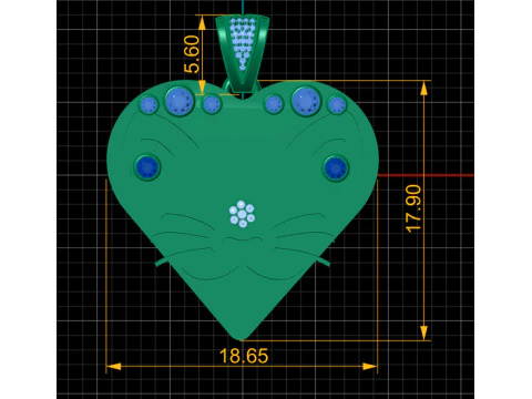 HEART FACES PENDANT 3D Print Model