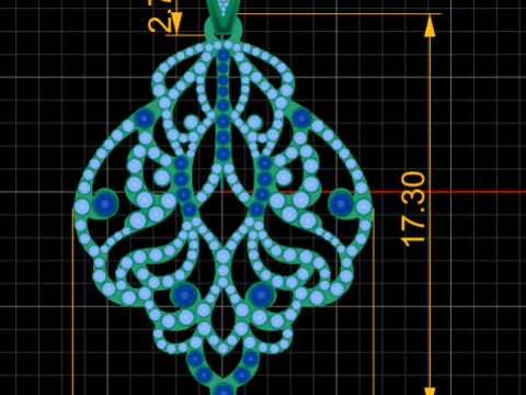 3D GOLD EARRING PENDANT 3D Print Model