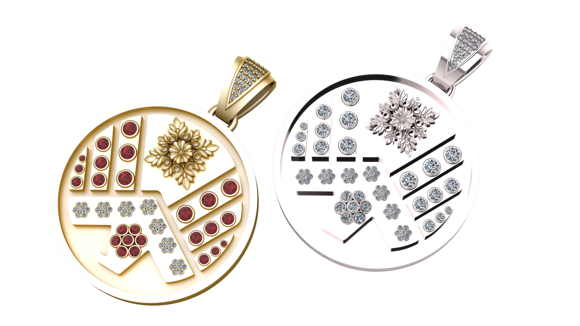 ROUND GOLD PENDANT 3D Print Model .c4d .max .obj .3ds .fbx .stl .blend 