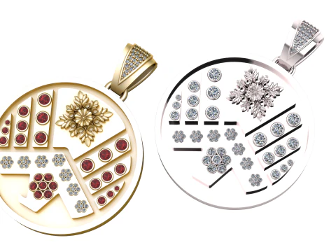 CIONDOLO TONDO IN ORO Modello di stampa 3D