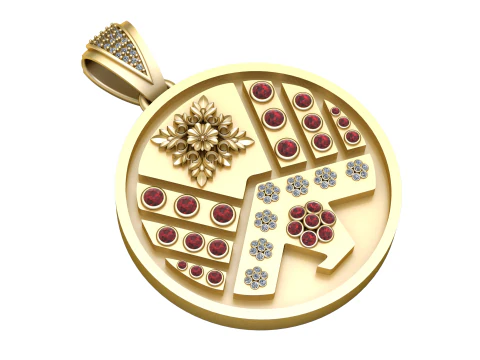 ROUND GOLD PENDANT 3D Print Model