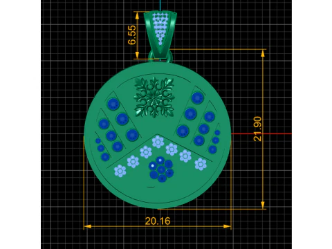 ROUND GOLD PENDANT 3D Print Model