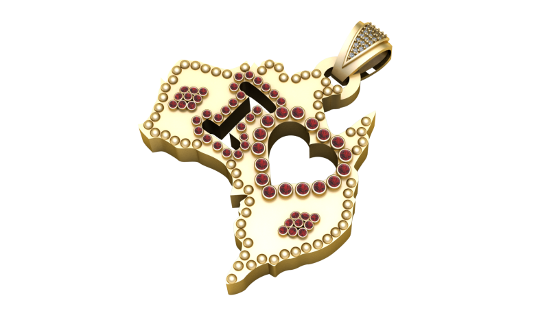 I AND HEART PENDANT 3D Print Model .c4d .max .obj .3ds .fbx .stl .blend