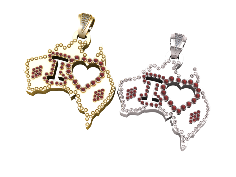 I AND HEART PENDANT 3D Print Model