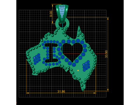I AND HEART PENDANT 3D Print Model