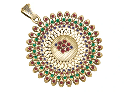 ROUND GOLD PENDANT 3D Print Model