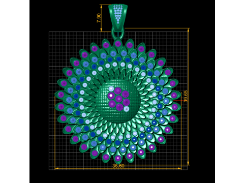 ROUND GOLD PENDANT 3D Baskı Modeli