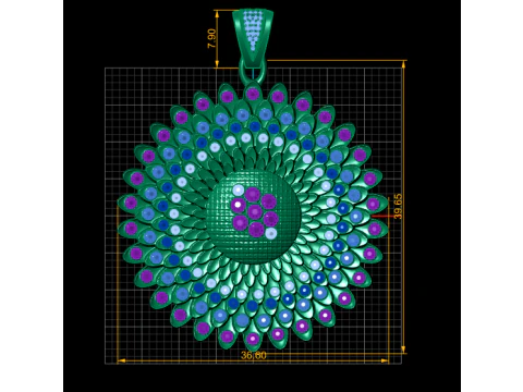 ROUND GOLD PENDANT 3D Print Model