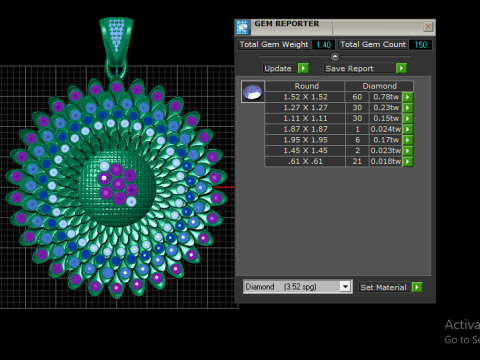 ROUND GOLD PENDANT 3D Baskı Modeli