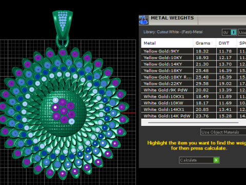ROUND GOLD PENDANT 3D Baskı Modeli
