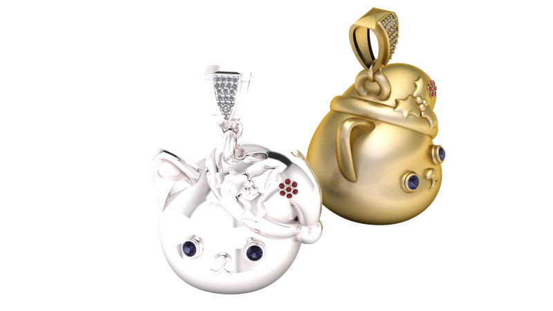 FACES PENDANT 3D Print Model .c4d .max .obj .3ds .fbx .stl .blend