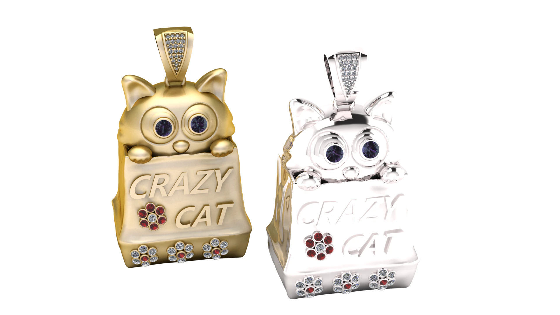 고양이 펜던트 3D 프린트 모델 .c4d .max .obj .3ds .fbx .stl .blend 