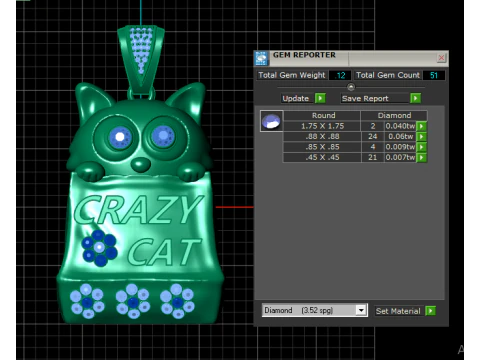 고양이 펜던트 3D 프린트 모델