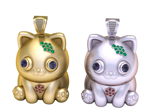 CAT GOLD PENDANT 3D 打印模型