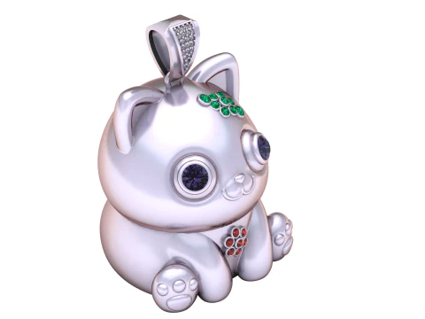 CAT GOLD PENDANT 3D Print Model