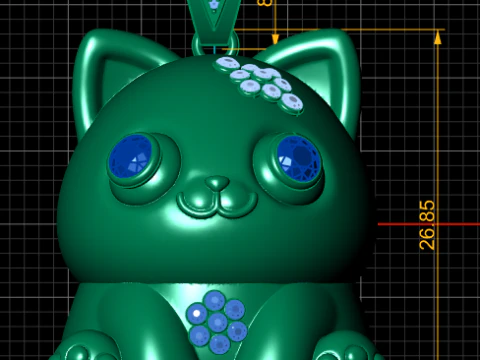 CAT GOLD PENDANT 3D Print Model
