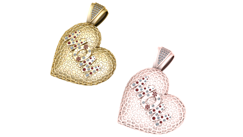 HEART M M PENDANT Modello di stampa 3D .c4d .max .obj .3ds .fbx .stl .blend