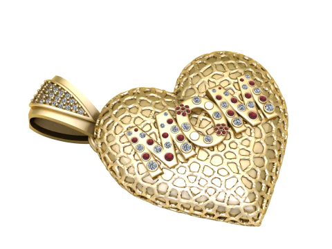 HEART M M PENDANT 3D Print Model