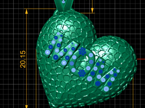 HEART M M PENDANT 3D Print Model