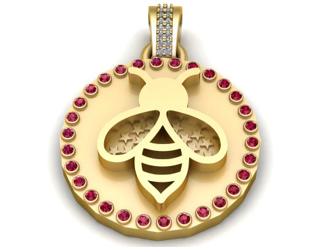 Round gold honey pendant 3D Print Model