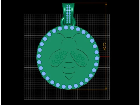 Round gold honey pendant 3D Print Model