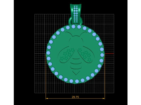 Round gold honey pendant 3D Print Model